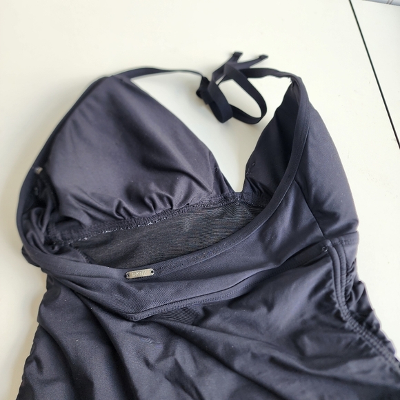 DKNY Women's BLACK Adjustable Side Halter One-Piece Swimsuit US 12 - Picture 15 of 16
